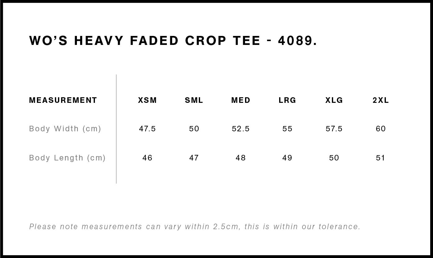 As Colour Womens Crop Faded Tee (Various Colours)