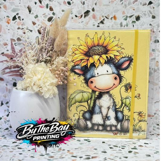 A5 Sunflower Cow - yellow Notepad