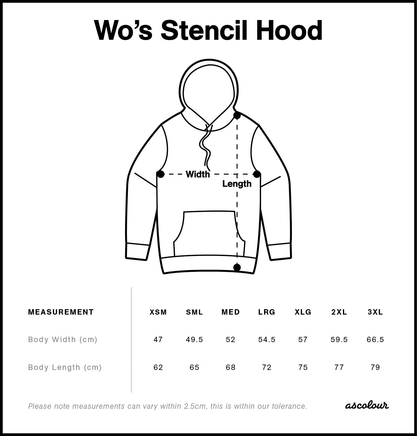 As Colour Womens Stencil Hood(Various Colours)