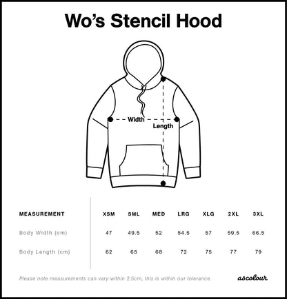 As Colour Womens Stencil Hood(Various Colours)