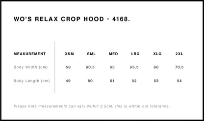 As Colour Womens Relax Crop Hood (Various Colours)