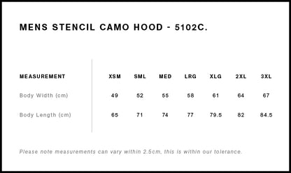 As Colour Stencil Camo Hood (Various Colours)